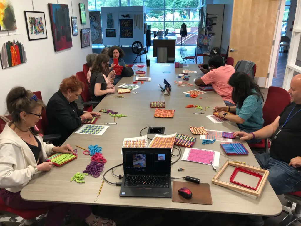 Group photo of people crafting together