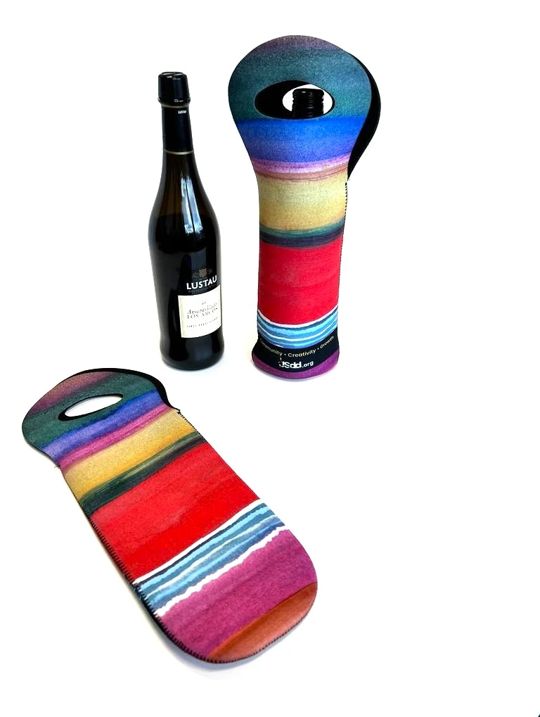 Wine tote with Stripes pattern made by Zach P